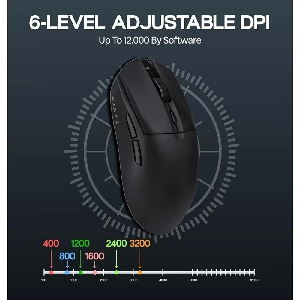 AJAZZ AJ139 V2 MC Gaming Mouse with Charging Base, Adjustable 12,000 DPI, PAW331